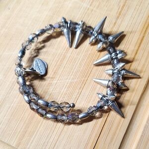Alex and Ani Silver Spike Beaded Bracelet
